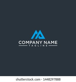 Creative line design of MP triangle letter shape