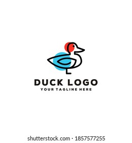 Creative line duck logo design