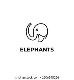 Creative line  elephant logo template