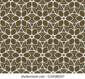 creative line geometric floral ornament with simple shape. seamless vector illustration. texture for design, wallpaper, invitation card, banner, fabric.