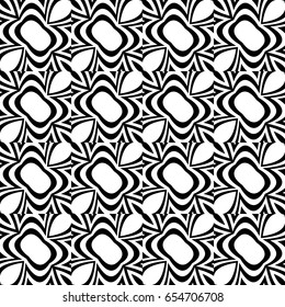creative line geometric ornament with simple shape. seamless vector illustration. optical illusion effect
