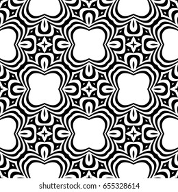 creative line geometric ornament with simple shape. seamless vector illustration. optical illusion effect
