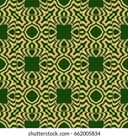 creative line geometric ornament with simple shape. seamless vector illustration. texture for design, wallpaper, invitation card, banner, fabric . gold, green color