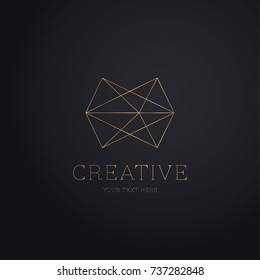 Creative Line Gold Shape Logo Template Stock Vector (Royalty Free ...