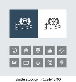 Creative Line Icon with Bonus Icons. 