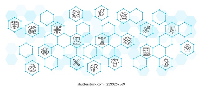 Creative line infographic template. Innovation, startup, artwork, project, idea illustration for web design layout, business banner.