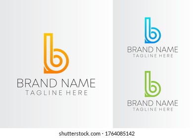 creative line letter b logo design vector. modern business b letter iconic logo design. 