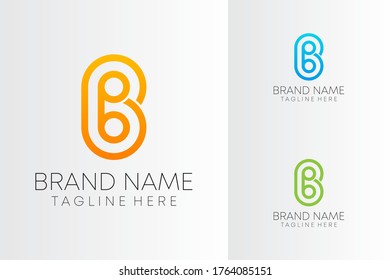 creative line letter b logo design vector. modern business b letter iconic logo design. 