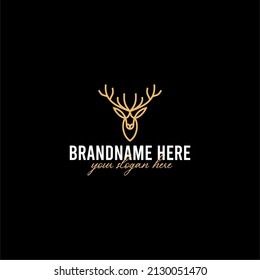 Creative line and shape deer head logo, elegant, luxurious