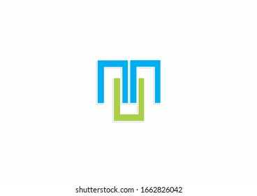 Creative line shape vector logo design template.