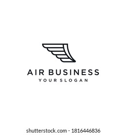 Creative Line Wings Concept Logo Design Vector Template