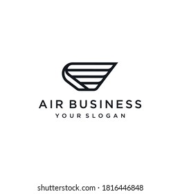 Creative Line Wings Concept Logo Design Vector Template