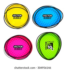 Creative linear circles with inscriptions.