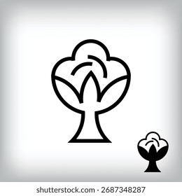 Diseño de logotipo de planta de algodón lineal creativo. Diseño de identidad para empresa.