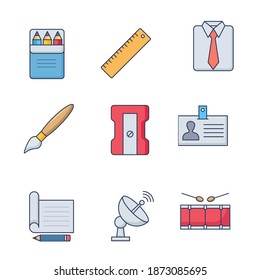Creative linear education concept design. Modern vector illustration in circle. Concept for banner, web illustration, online advertise.