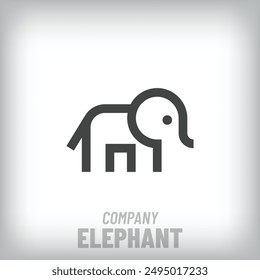 Creative linear elephant modern logo. Corporate company and ecology-nature icon set. vector