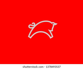 Creative linear geometric bull logo for business company