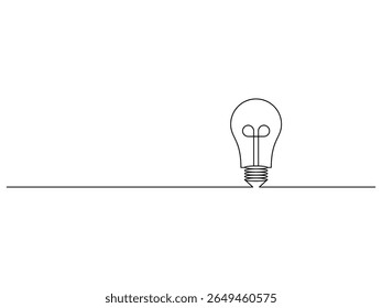 creative linear idea concept sign bulb design, think isolated on transparent background