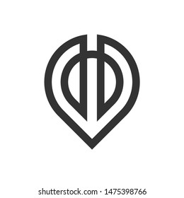 Creative linear location symbol logo icon vector