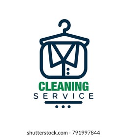 Creative linear logo, emblem, badge or label for cleaning agency. Icon for laundry service. Flat vector design for promo flyer, poster, banner or mobile app