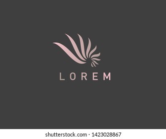 Creative linear logo icon geometric flower
