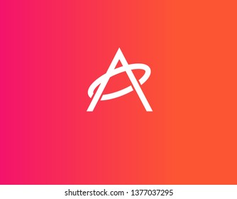 Creative linear logo icon letter A for web site
