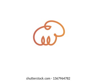 Creative linear logo lamb animal for company