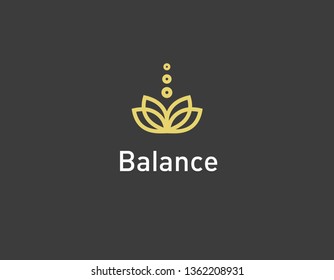 Creative linear logo lotus flower spa massage