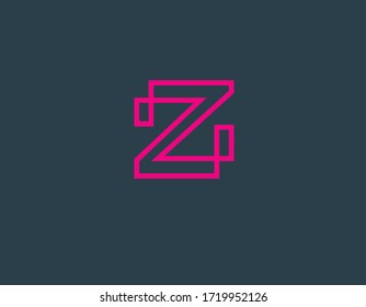 Icono creativo de logotipo rosa lineal Z para su empresa.
