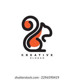 Creative linear squirrel logo design vector for your brand or business