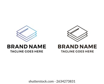 creative lineart layer wallet logo, symbol, vector, isolated on transparent background	