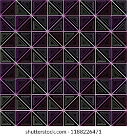 Creative lines geometric abstract pattern. Colorful vector illustration isolated on black background.