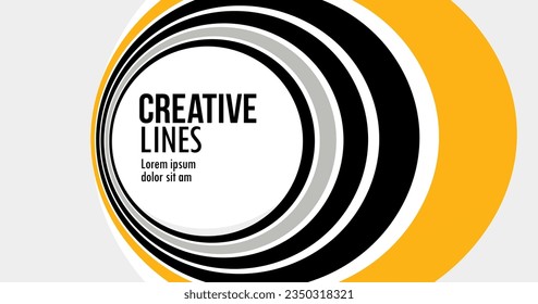 Creative lines vector abstract background, 3D perspective linear graphic design composition, stripes in dimensional rotation poster or banner.