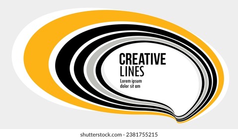 Creative lines vector abstract background, 3D perspective linear graphic design composition, stripes in dimensional rotation poster or banner.