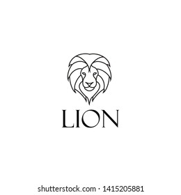 Creative lion animal logo design vector illustration emblem template