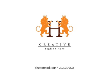 Creative Lion design with initial letter H logo