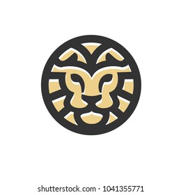 Creative Lion head circle logo design