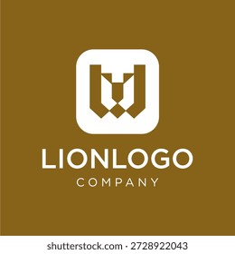 Diseño creativo del logotipo del icono de la cabeza del león 