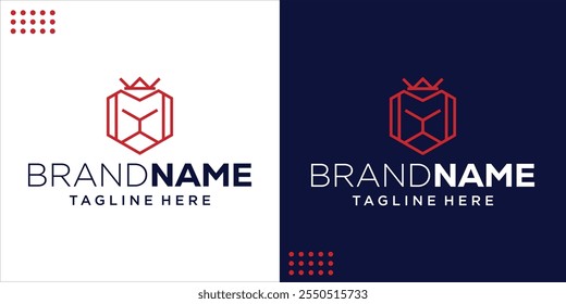 Creative Lion Head Monoline Logo, Design Inspiration, Illustration, Vector