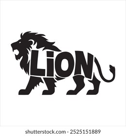 Creative Lion Leo Mane Logo with Negative Space Wordmark Design