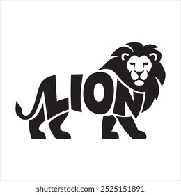 Creative Lion Leo Mane Logo with Negative Space Wordmark Design