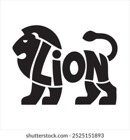 Creative Lion Leo Mane Logo with Negative Space Wordmark Design