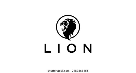 Creative lion logo design with unique concept , premium vector