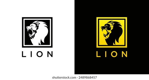 Creative lion logo design with unique concept , premium vector