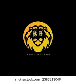 creative lion logo, lion head logo. lion letter logo, lion golden logo with gradent  colour. 