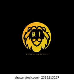 creative lion logo, lion head logo. lion letter logo, lion golden logo with gradent  colour. 