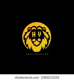 creative lion logo, lion head logo. lion letter logo, lion golden logo with gradent  colour. 