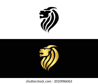 Creative Lion Logo luxury icon template, elegant lion logo design illustration