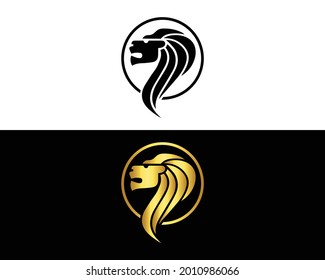 Creative Lion Logo luxury icon template, elegant lion logo design illustration