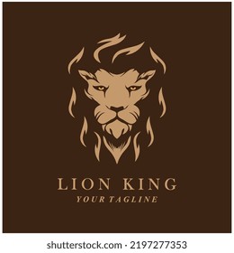 logo creativo de león con plantilla de eslogan